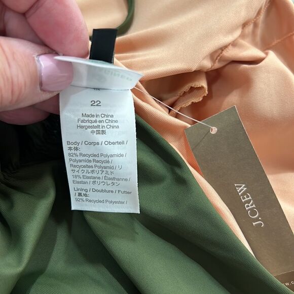 J. crew Olive Green Ruched Spaghetti strap swimsuit NWT - Picture 15 of 16